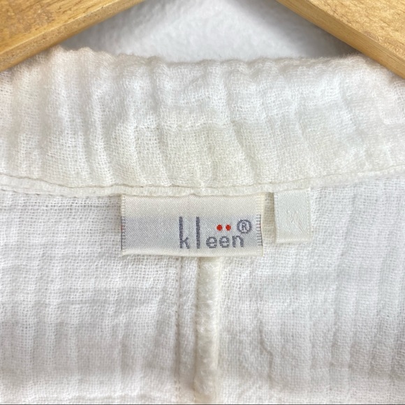 Kleen Linen Cotton Blend Gauzy Button Front Top - Picture 3 of 7